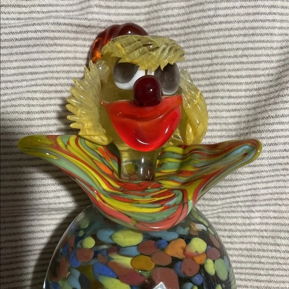 Murano Glass Clown Figurine - 6" Multicolored - Picture 3 of 9